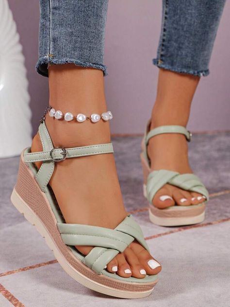 Casual Sandals Womens, Orthopedic Shoes, Womens Sandals Summer, Wedge Heel Sandals, Girls Sandals, Summer Style Casual, Fashion High Heels, Perfect Shoes, Sneaker Heels