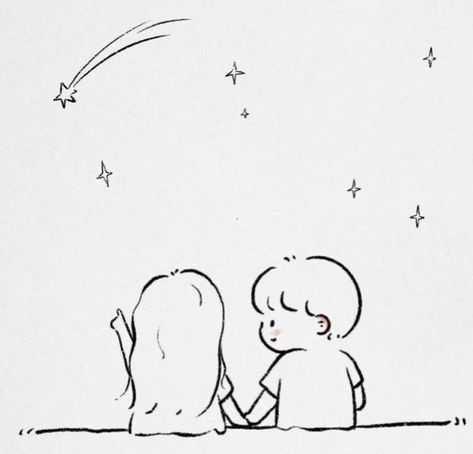 Romantic Easy Drawings, Art Sketches For Boyfriend, Romantic Doodles Couple, Cute Doodles For Bf, Cute Romantic Drawings Easy, Sketch For Boyfriend, Cute Love Drawings Simple Doodles, Cartoon Couple Sketch, Doodle For Boyfriend