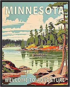 Minnesota scenery Poster Art Print, Minnesota Poster Wall art Decor, Minnesota State Map Travel Poster, Home Office Wall Decoration, Bedroom, Living Room Artwork. (Minnesota scenery, 11x14 inches Minnesota Scenery, Bedroom Artwork, Minnesota State, Artwork For Living Room, State Map, Wall Organization, Office Wall Decor, Pharmacy Gifts, Kitchen Wall Art