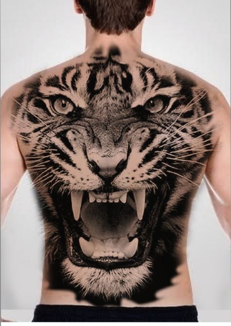 Tiger Back Piece Tattoo, Tiger Back Tattoo, Finger Tattoos Words, Japanese Tattoos For Men, Big Cat Tattoo, Backpiece Tattoo, Poseidon Tattoo, Lion Head Tattoos, Back Piece Tattoo