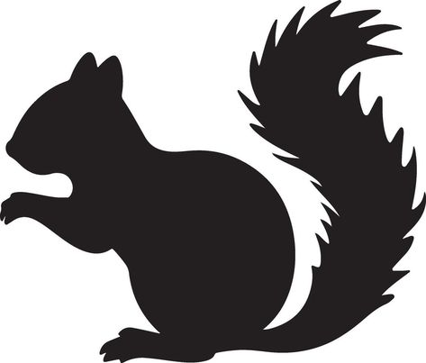 Squirrel Silhouette Vector Illustration White Background Squirrel Silhouette, Squirrel House, Silhouette Stencil, Arts Ed, Cityscape Photos, Nature Backgrounds, Woodland Creatures, Silhouette Svg, Background Banner