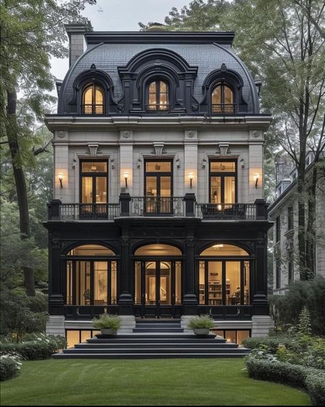 Neoclassical House Exterior, Gothic Home Exterior, Modern French Chateau, Villa Concept, Rustic Cottage Style, Old Money House, Classic Facade, Classic House Design, French Style Homes