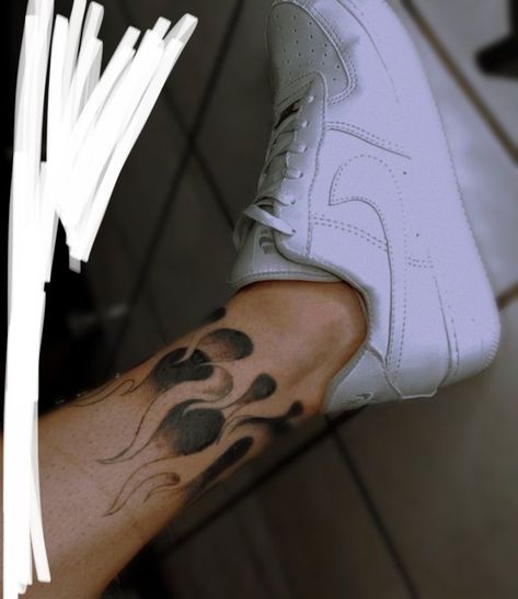 Flame Leg Tattoo Men, Acab Tattoo, Gangsta Tattoos, Men Tattoos Arm Sleeve, Flame Tattoos, Wrist Tattoos For Guys, Tattoo Hand, Fire Tattoo, Leg Tattoo Men