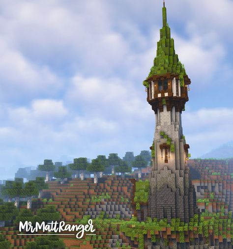 Minecraft Witch Tower, Enchanted Tower Minecraft, Towers In Minecraft, Minecraft Castle Tower, Fantasy Wizard Tower, Magical Tower Minecraft, Enchanting Tower Minecraft, Enchantment Tower Minecraft, Minecraft Mage Tower