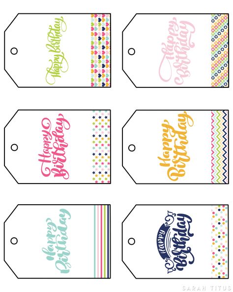 Looking for cute free printable happy birthday gift tags? These fun DIY birthday tag templates are the perfect touch! Great for kids homemade projects! Diy Birthday Tags, Free Printable Gift Tags Birthday, Free Birthday Gift Tags, Gift Tag Template Free, Birthday Tags Printable, Birthday Gift Tags Printable, Tag Template Free, Happy Birthday Free, Free Birthday Gifts