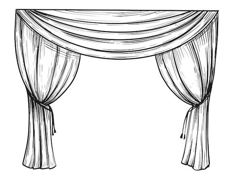 Curtain illustration. hand drawn sketch. | Premium Vector #Freepik #vector #theater-curtain #stage-curtain #drawn #theater-stage Stage Sketch, Curtain Illustration, Curtain Drawing, Theatre Curtains, Stage Curtains, Architecture Drawing Sketchbooks, Scrapbook Cover, Story Drawing, Theatre Stage