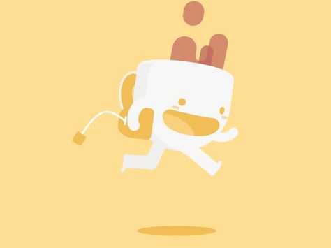 running, tea, cup, weird shit, bag, run cycle, eyes, drug addict, smile, happy Coffee Motion Design, Heart Pumping Animation, Tea Motion Graphic, Coffee Logo Animation, Exercise Gif Cartoon, Vector Animation, Tea Cup Design, Vector Character Design, Flat Design Illustration