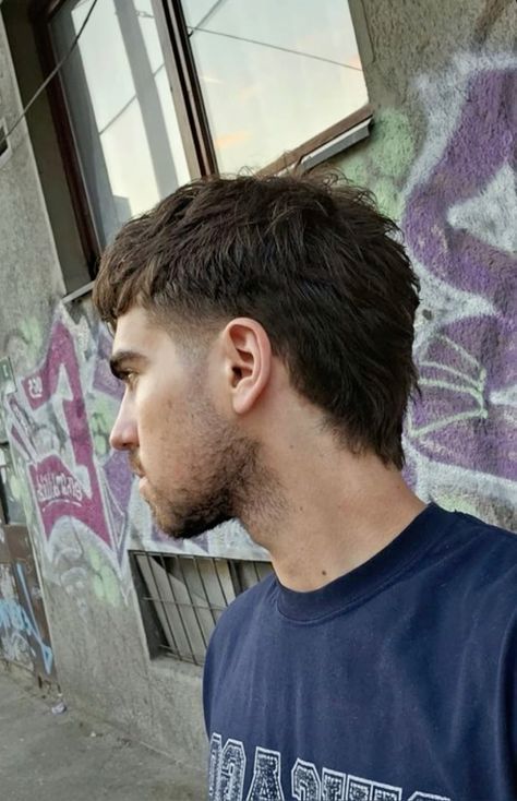 Cropped Mullet, Modern Mullet For Men Straight Hair, Short Mullet Mens, Men Short Hair Fade, Tomboy Hair, Taper Fade Short Hair, Mens Haircuts Straight Hair, Men Fade Haircut Short, Dread Lock