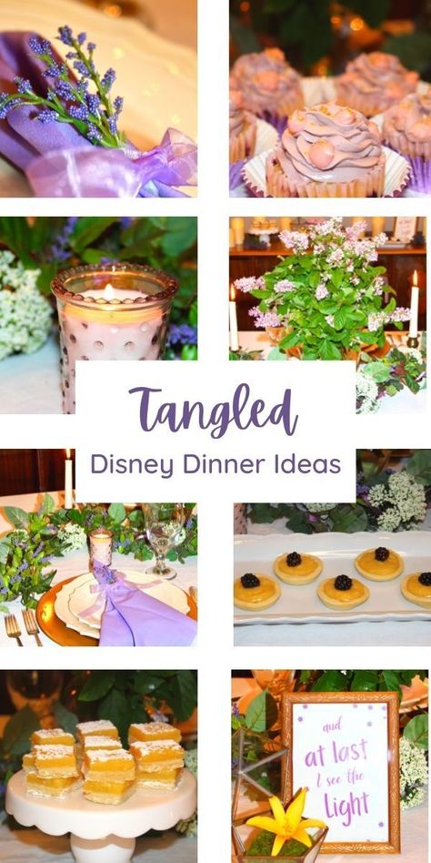 Host a charming Tangled Disney dinner with our tabescape & decor ideas, full menu, and delicious recipes. Tangled Dinner, Tangled Party Ideas, Dinner Movie Night, Themed Dinners Ideas, Disney Movie Night Food, Disney Movie Night Dinner, Strawberry Soup, Movie Night Dinner, Disney Dishes