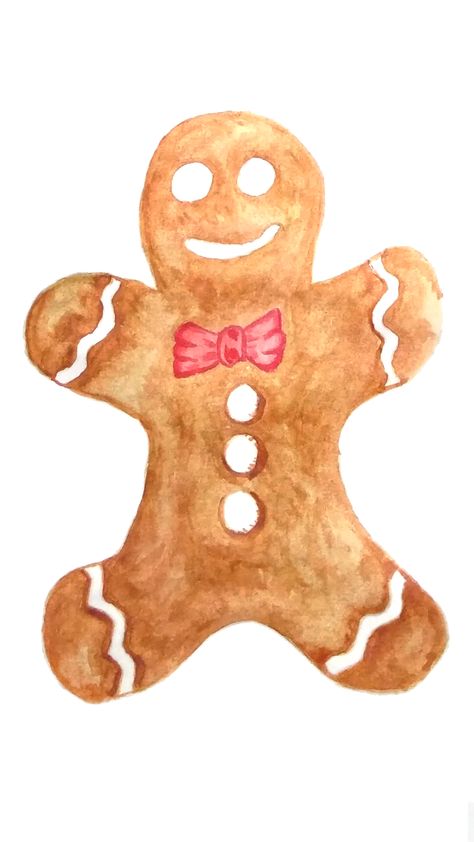 Easy Gingerbread Man With Watercolor. How To Paint Step By Step. Holiday Card. Winter, Christmas, Holy, Card, Holiday Card. Christmas Holiday Card. How To Paint. #watercolorgingerbreadman #gingerbreadmanwatercolorchristmas #howtopaintgingerbreadman #watercolorgingerbreadmantutorial #watercolorgingerbreadmanstepbystep #watercolorforbeginnersstepbystep #watercolorforbeginnersstepbysteptutorials #watercolorchristmascardsdiy #fineart #illustrationgingerbreadman #watercolorgingerbreadman Ginger Man Cookies, Gingerbread Man Drawing, Watercolor Gingerbread, Cookie Clipart, Watercolor Food, Christmas Card Art, Spirited Art, Painting Still Life, Food Drawing