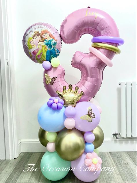 #princessbirthday #princesstheme #disney #disneyparty #princessballoons #disneyballoons #balloons #balloonstack #party #girlsparty #princessnumberstack Disney Princess Balloon Decorations, Disney Princess Balloons, Princess Balloon Bouquet, Princess Balloon Garland, Princess Balloon Decorations, Balloon Stack, Princess Balloon, Disney Princess Theme, Princess Balloons