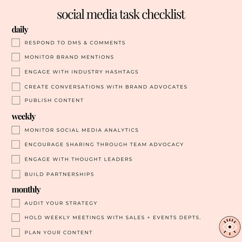 Know what social media tasks to do daily, weekly & monthly! #socialmediacoach #socialmediatraining #businesscoach #socialmediamanager #smm Social Media Assistant, Social Media Marketing 2023, When To Post On Social Media, Small Business Daily Tasks, Social Media Tips And Tricks, Bakery Social Media Content, New Month Social Media Post, How To Become A Social Media Manager, Boutique Social Media Post Ideas