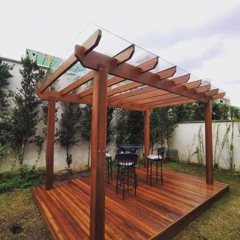 Pagola Ideas Backyards, Pagola Ideas Design, Wooden Pergola Designs, Pergolas Ideas, Diy Gazebo, Outdoor Bbq Area, Modern Patio Design, Garden Decoration Ideas, Terrace Decor