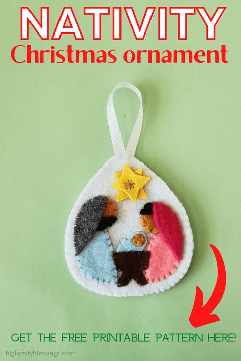 Easy Nativity Ornaments, Nativity Garland Diy, Nativity Crafts For Toddlers, Felt Nativity Pattern Templates Free, Diy Felt Christmas Ornaments Patterns Free Printable, Christian Felt Ornaments, Felt Nativity Ornaments, Felt Nativity Pattern Templates, Felt Christmas Ornaments Patterns Free Nativity