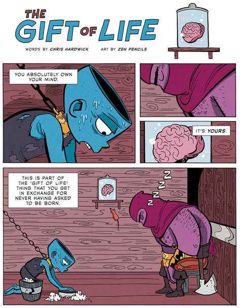 "The Gift of Life" is an enlightening comic illustrated by Zen Pencils (previously) and based on the wisdom of Nerdist’s Chris Hardwick. The inspirational words of Hardwick are taken from his 2011 ... Zen Pencils, Life Comics, Comics Story, Life Words, Geek Out, Social Work, The Gift, Game Character, Inspirational Words