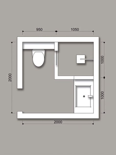 2m Bathroom, Easy Bathroom Decor, تصميم دورة مياه, Small Bathroom Plans, Bathroom Layout Ideas, Bathroom Layout Plans, Toilet And Bathroom Design, Small Bathroom Layout, Bathroom Plan