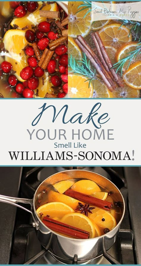 Williams Sonoma Smell, William Sonoma Recipes, معطر جو, Homemade Potpourri, Simmer Pot Recipes, Stove Top Potpourri, Simmering Potpourri, Potpourri Recipes, House Smell Good