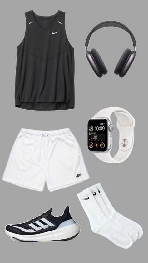 #fitness #cardiofit #mensgymoutfit #outfitinspo Running Outfit Men, Guys Fashion Swag, Sporty Outfits Men, Gym Outfit Men, Everyday Casual Outfits, Basketball Clothes, Men Stylish Dress, Guys Clothing Styles, Quick Outfits