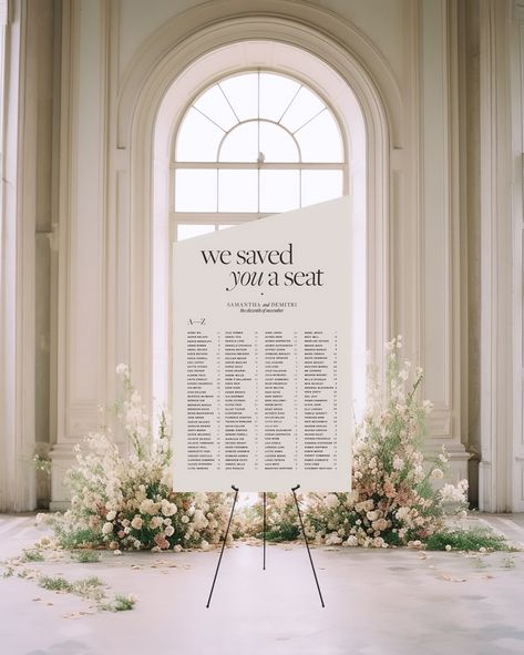 get a little edgy with your signage 🤩 Angeles, Wedding Seating Chart Display, Modern Wedding Theme, Wedding Reception Details, Wedding Table Seating, Table Assignments, Wedding Reception Seating, Classic Elegant Wedding, Elegant Wedding Reception