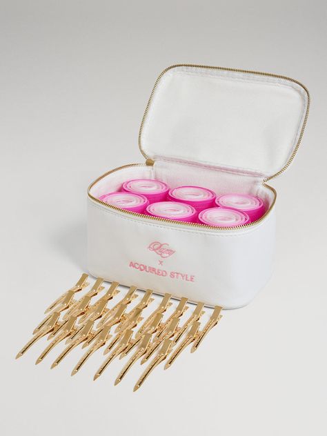 A salon blowout that’s algorithm approved. Go viral with the NEW Limited Edition Luxy X Acquired Style Velcro Hair Rollers! Designed for long-lasting volume or heatless curls, the set includes 24 Velcro Hair Rollers, 24 Hair Clips, and a Vegan Saffiano Leather Bag. Pair this with Brigette's favorite hair extensions. faq what-are-the-luxy-x-acquired-style-velcro-hair-rollers what-is-the-difference-between-the-volumizing-velcro-roller-set-the-luxy-x-acquired-style-velcro-hair-rollers what-material Hair Roller Set, Acquired Style, Voluminous Blowout, Velcro Hair Rollers, Blowout Brush, Salon Blowout, Velcro Rollers, Hair Roller, Luxy Hair