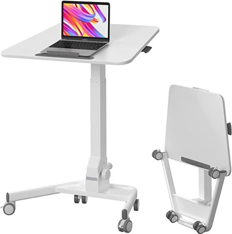 Rolling Standing Desk, Desk On Wheels, Desk Cart, Small Standing Desk, Mobile Standing Desk, Portable Laptop Desk, Standing Desk Height, Laptop Desk Stand, Rolling Desk