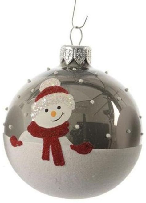 Asstd National Brand Alpine Chic Pearl Gray Decorative Snowman Design Glass Christmas Ball Ornament 3.25 (80mm) Alpine Chic, Glass Christmas Balls, Paper Christmas Ornaments, Snowman Design, Christmas Arts And Crafts, Pearl Gray, Homemade Ornaments, Handcrafted Gifts, Painted Christmas Ornaments