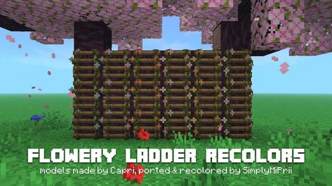 Capri's Flowery Ladder Recolors ₊˚ 🌷 Minecraft Texture Pack Minecraft Mods Java, Minecraft Texture Pack, Minecraft Earth, Minecraft Java, Minecraft Aesthetic, Minecraft Inspo, Minecraft 1, Minecraft Mods, Be Mindful