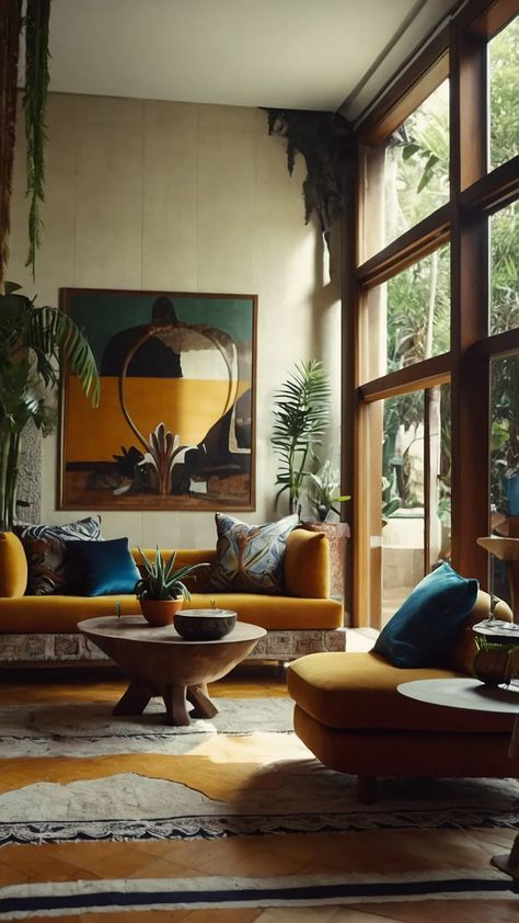 Unique Fusion: 15 Mexican Modernism Interior Ideas for Every Home 34 Southwest Modern Living Room, Mexican Home Decor Living Room, Modern Southwest Living Room, Mexican Modernism Interior, Mexican Houses Interior, Modernism Interior, Mexican Home Interior, Mexican Living Room, Cuban Decor