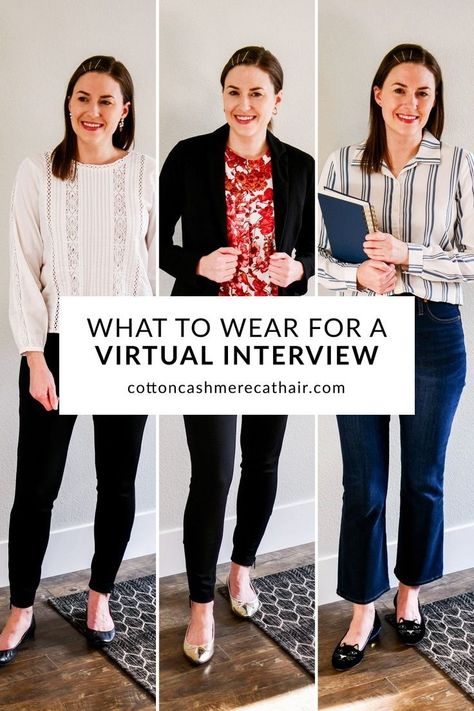 What To Wear For A Virtual Interview, Zoom Interview Outfit Women, Zoom Outfits Women, Virtual Interview Outfit Women, Zoom Interview Outfit, Virtual Interview Outfit, School Interview Outfit, Zoom Interview, Job Interview Outfit