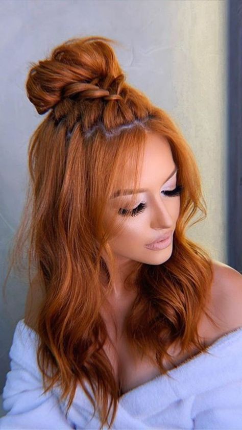 Ginger Hair Color, Peinados Fáciles Para Cabello Corto, Long Red, Ginger Hair, Homecoming Hairstyles, Perfect Hair, Pretty Hairstyles, Up Hairstyles, Hair Looks