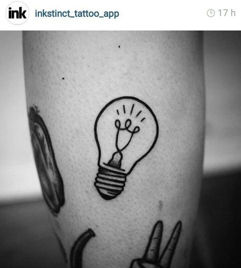 Lightbulb Decor, Light Bulb Tattoo, Light Tattoos, Bulb Tattoo, Lightbulb Tattoo, Tato Flash, Lamp Tattoo, Muster Tattoos, Inspiration Tattoos