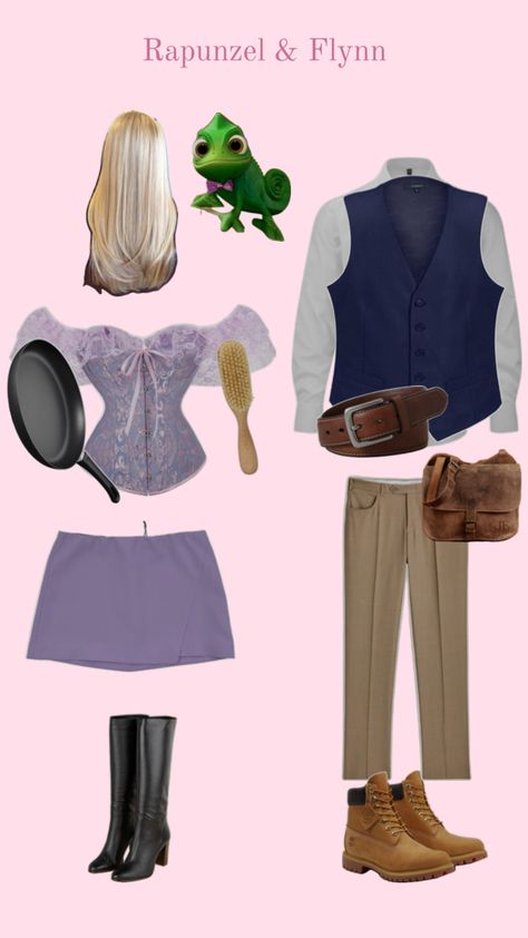 Flynn Rider Costume, Rapunzel And Flynn Rider, Flynn Rider And Rapunzel, Rapunzel And Flynn, Couple Costume, Costume For Halloween, Flynn Rider, Couples Costumes, Rapunzel