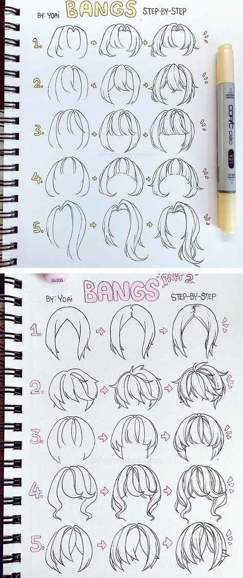 How To Draw A Ponytail, How To Draw Ponytails, Draw Bangs, Braids Ponytail, How To Draw Anime, Drawing Hair Tutorial, Draw Hair, Ponytail Updo, Drawing Ideas List