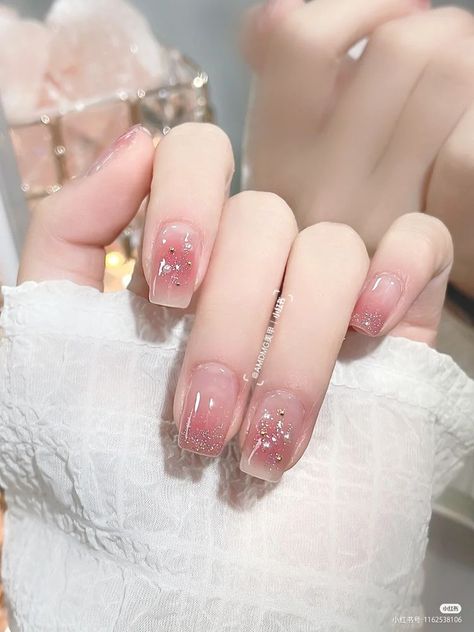 Very Good Nail Korea, Pink Clean Nails, Asian Nails Korea, Nail Omber, Blush Pink Nails, Feet Nail Design, Henna Nails, Nail Charm, Eye Nail Art