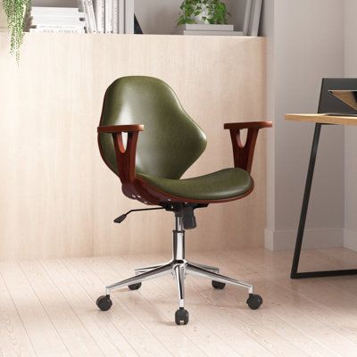 Cool Desk Chairs, Living Room Designs India, Wooden Desk Chairs, Mid Century Office Chair, Office Chair Design, Work Chair, Modern Office Chair, Chair Wood, Ergonomic Office Chair