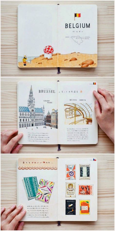 Voyage Sketchbook, Travel Guides Layout, Journal D'inspiration, Kunstjournal Inspiration, Buch Design, Travel Sketchbook, Desain Editorial, Sketch Journal, Travel Sketches