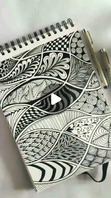 Modele Zentangle, Doodle Zen, Pattern Zentangle, Zen Patterns, Zentangle Doodles, Zentangle Kunst, Pen Art Work, Doodle Doodle, Zentangle Pattern