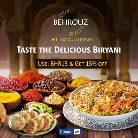 Taste the perfect biryani from one and only Behrouz Biryani.   #Food #foodlover #couponva #foodcoupons  #shopping #behrouz #biryani #biryanilover #briyanilovers #chickenbiryani #biryani😍 #behrouzbiryani #onlinefooddelivery #onlinefoodshop #extremecoupons #couponsforsale #coupons #coupon4sale #couponsrock #couponsale #ipaywithcoupons #digitalcoupons #promocodes #promocode Behrouz Biryani, Biryani Food, Best Food Delivery Service, Food Delivery Service, Order Food Online, Meal Delivery Service, Food Coupon, Digital Coupons, Order Food