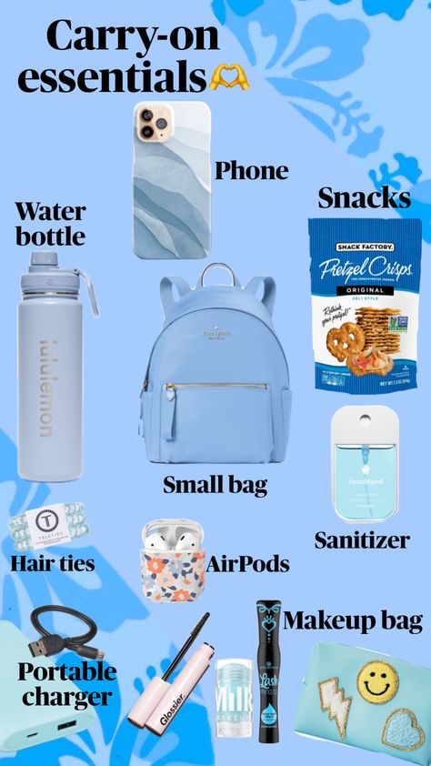 What to bring on your plane carry-on!!🤩📸 #summervacay #preppy #airplane Stuff To Bring On Vacation, What To Bring On A Flight, Things To Bring In Your Carry On Bag, What To Bring On A Carry On Bag, Preppy Carry On Bag, Things To Pack For Airplane, What To Pack For Airplane Carry On Bag, Airplane Tips For Teens, What To Bring On A Plane Carry On