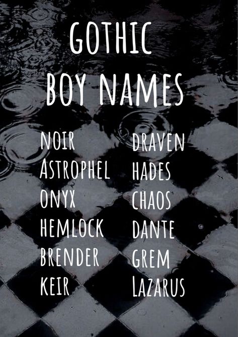 Gothic Boy Names, Boy Names Aesthetic, Aesthetic Baby Names, Gothic Boy, Names Aesthetic, Fantasy Character Names, Unisex Baby Names, Aesthetic Baby, Writing Inspiration Tips