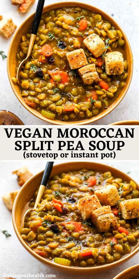 Soup Stovetop, Nourishing Soup, Vegan Split Pea Soup, Meals Chicken, Gluten Free Instant Pot, Vegan Instant Pot Recipes, Pot Recipes Healthy, Healthy Comfort, Split Pea Soup