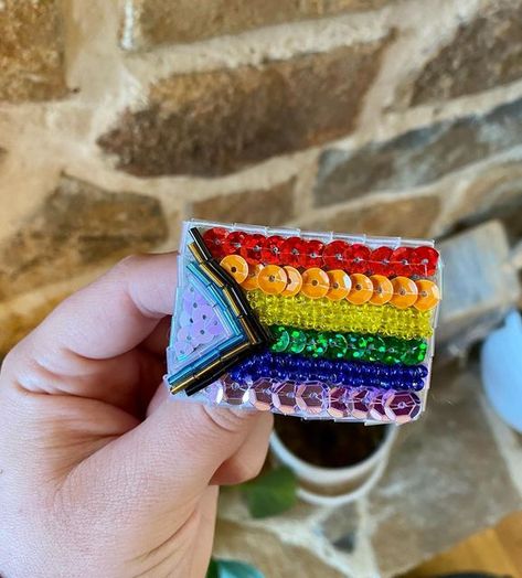 Meg on Instagram: "🏳️‍🌈🏳️‍🌈 #pride #queer #lgbtqia #handmade #handmadebrooch #embroidery #gay #hobbymaker" Queer Embroidery, Queer Crafts, Queer Gift Ideas, Pride Embroidery, Queer Gifts, Pearl Embroidery, October 5, Brooches Handmade, Felt Crafts