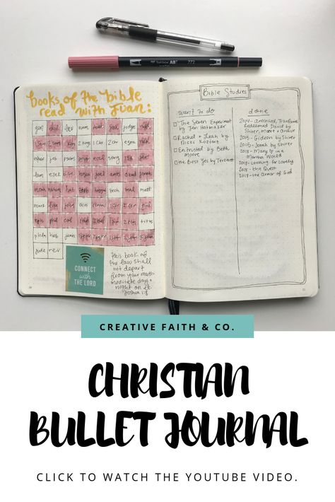 Click here to see some Christian bullet journal ideas and how to set up a bullet journal in the new year.  #bujo #bujolove #bulletjournal #christianbulletjournal #bulletjournalsetup Ideas For Bible Study, Christian Bullet Journal Ideas, Bible Bullet Journaling, Bible Journal Notebooks, How To Bullet Journal, Bullet Journal Set Up, Bible Study Books, Devotional Journal, Inspire Bible Journaling