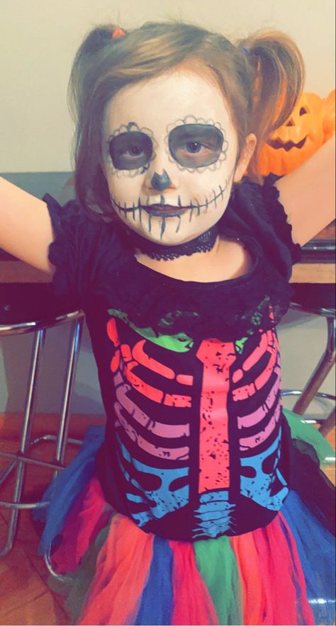 Simple Skeleton Makeup Kids, Cute Halloween Face Paint, Kids Skeleton Face Paint, Skeleton Makeup Kids, Skeleton Face Paint, Fairy Costume Women, Halloween Makeup For Kids, Halloween Face Paint, Skeleton Face