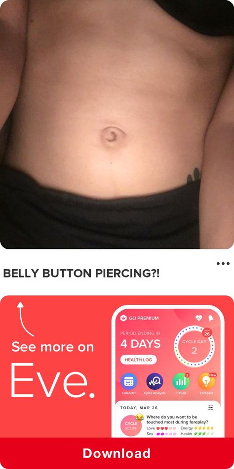 Belly button piercing?! - I have an outie belly button, would it look good or no? - See the rest of this post by downloading Eve - The Top Rated Period Outie Belly Button, Button Piercing, Love Energy, Belly Piercing, Belly Button Piercing, Piercing Tattoo, Belly Button, Top Rated, Piercings