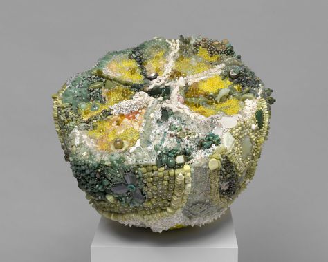 Precious Gemstones Cloak Giant Fruit Sculptures in Gleaming Pockets of Decay | Colossal Kathleen Ryan Bad Fruit, Grotesque Art, Bad Fruit, Kathleen Ryan, Mold Art, Decay Art, Lilac Stone, Fruit Sculptures, Rotten Fruit