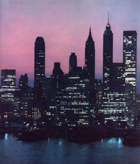 VINTAGE MANHATTAN SKYLINE Star Trek Species, Brooklyn Skyline, Evening View, Bright Wallpaper, Manhattan Skyline, Lower Manhattan, Financial District, St George, Human Nature