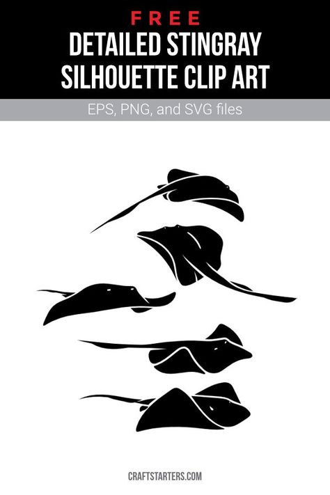 Stingray Illustration, Silhouette Clip Art, Silhouette Projects, Stingray, Png Transparent, Cricut Crafts, Tattoo Designs, Design Inspiration, Clip Art