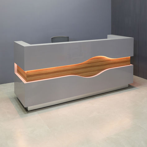 Introducing the Wave Custom Reception Desk: Redefine your space with elegance. Tailored to perfection, offering sizes from 60 to 90 inches. Meticulously crafted from plywood and MDF, with a wide range of laminate options to suit your style. Fresh and innovative, this new model boasts enduring quality and scratch-resistant surfaces. Designed in our studio, each desk is a testament to artistry, handmade from inception. Elevate your environment with a unique touch.   Our furniture is built wit Shop Board Design, Modern Reception Desk Design, Office Counter Design, Kitchen Wardrobe Design, Kitchen Cabinets Color Combination, Custom Reception Desk, Mdf Design, Sliding Door Wardrobe Designs, Modern Patio Design