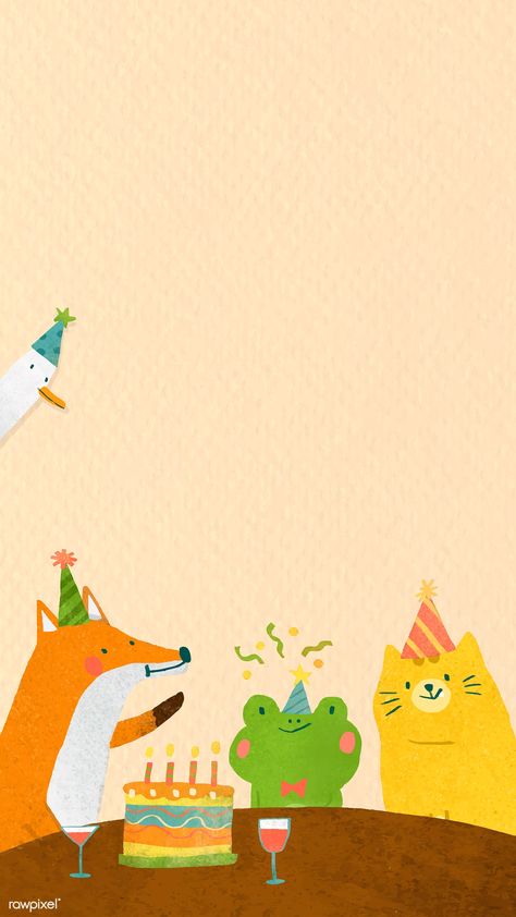 Cute Wallpapers Birthday, Phone Wallpaper Birthday, Cute Birthday Backgrounds, Birthday Cute Illustration, Cute Birthday Wallpaper, Birthday Lockscreen, Birthday Phone Wallpaper, Birthday Wallpaper Backgrounds, Animal Phone Wallpaper